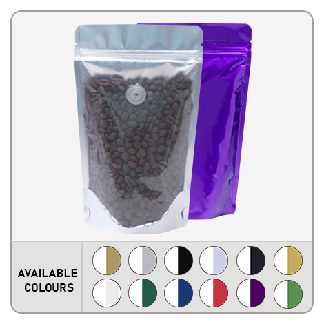 Foil Clear Stand Up Pouches With Valve