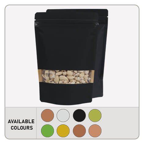 Kraft Paper Rectangle Window Stand Up Pouches