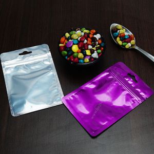 Three Side Seal Pouches With Zipper & Euro Slot