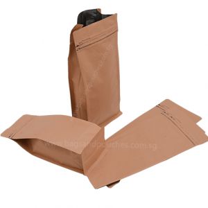 Flat Bottom Pouches Tear Off Zipper & Valve