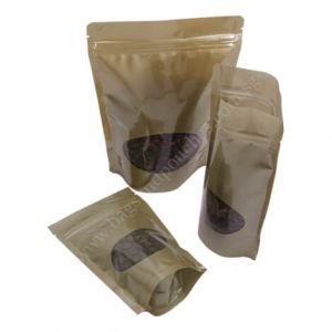 Stand Up Pouches With Oval Window