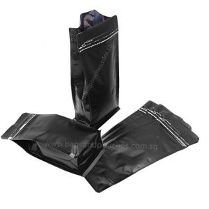 Flat Bottom Pouches Tear Off Zipper & Valve