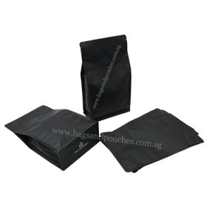 Recyclable Flat Bottom Pouch With normal zipper and valve