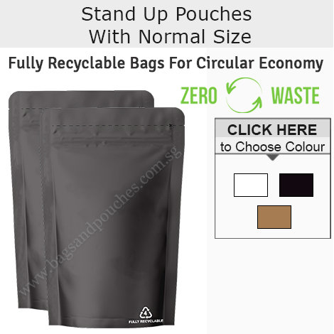 Recyclable Stand Up Pouches Regular Size