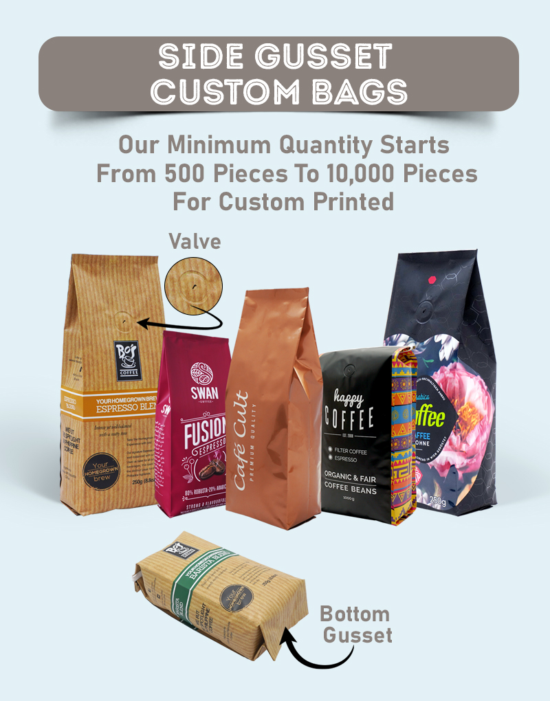 Side Gusset Custom Printed Pouches