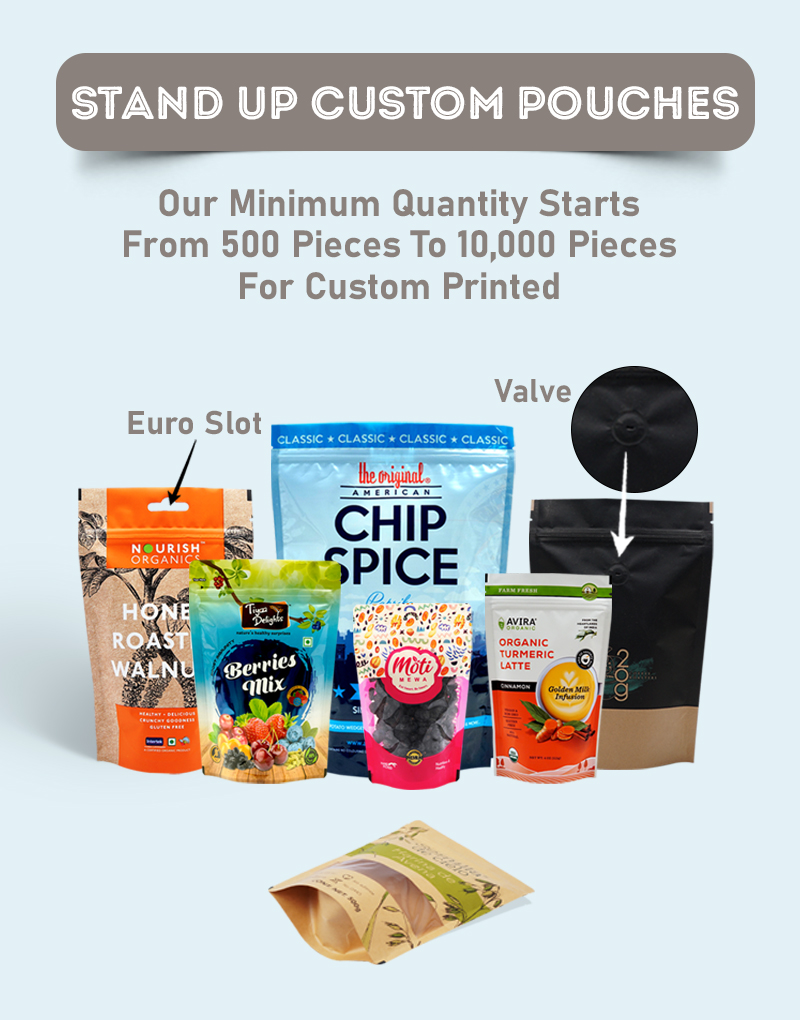 Stock Stand Up Custom Printed Pouches